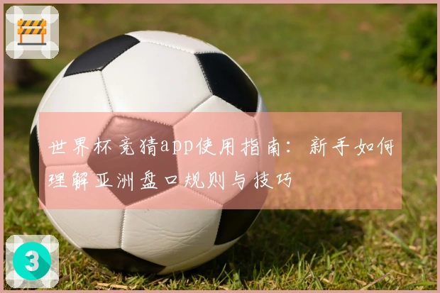 世界杯竞猜app使用指南：新手如何理解亚洲盘口规则与技巧